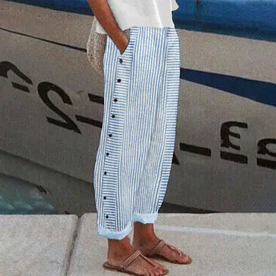 Elisa | Pantalón azul clásico con bolsillos funcionales